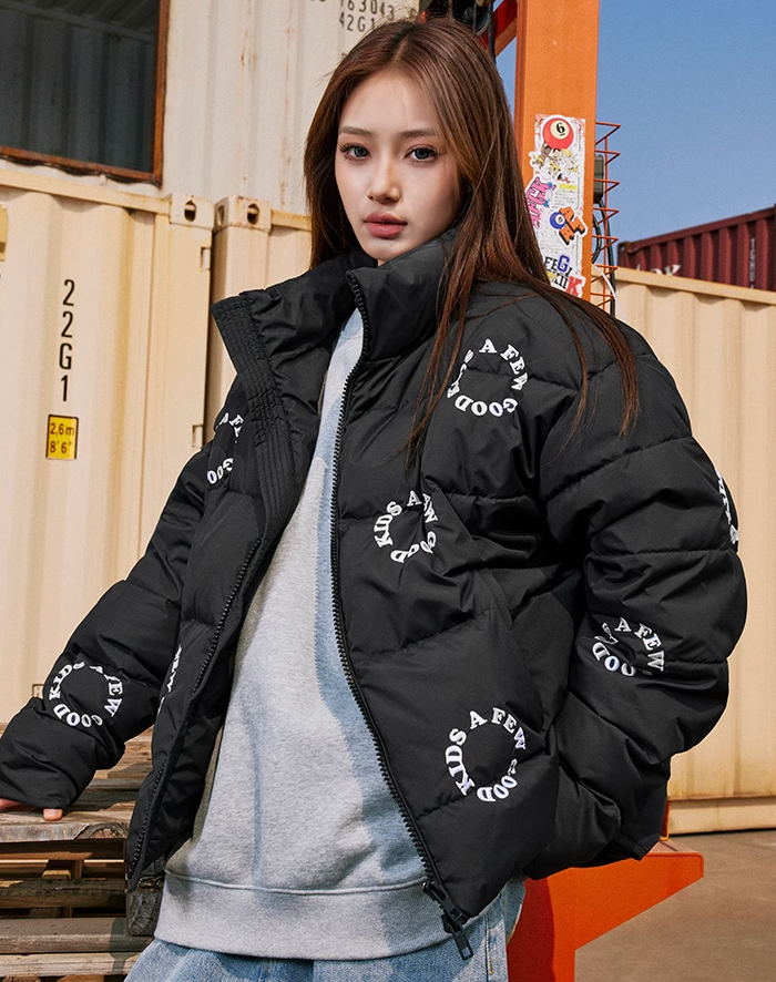 AFGK Embroidery Logo Puffer Down Jacket – Face 3 Face