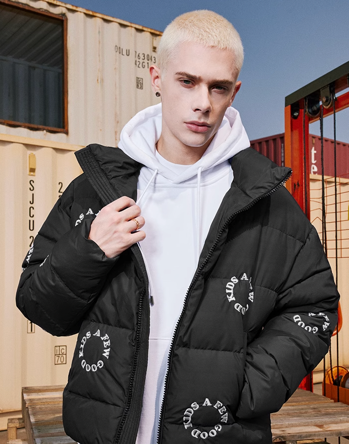 AFGK Embroidery Logo Puffer Down Jacket – Face 3 Face