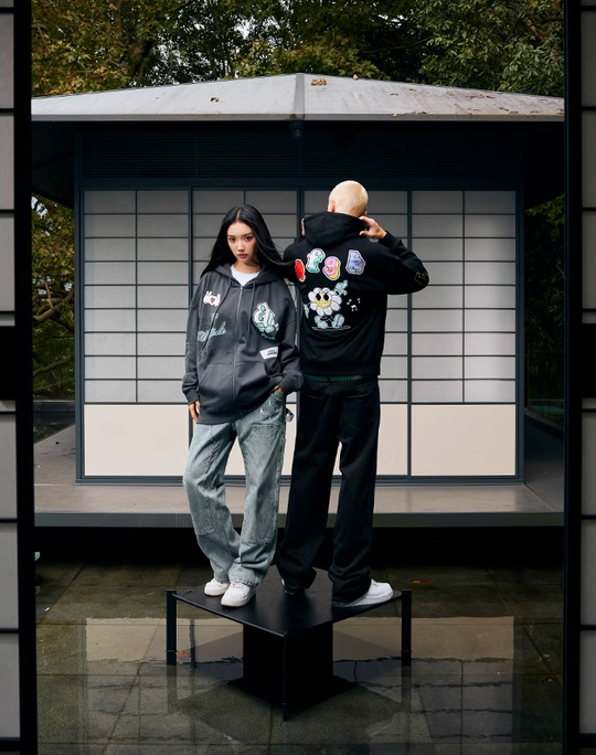 AFGK Graffiti Embroidery Zipper Hoodie