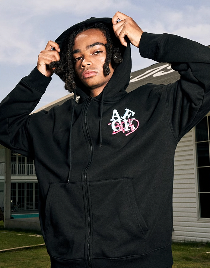 AFGK BAD Logo Embroidered Zipper Hoodie