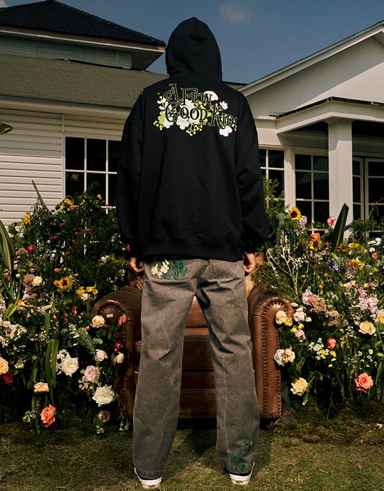 AFGK Daisy 3D Embroidery Printed Hoodie