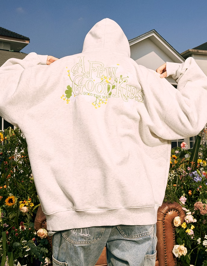 AFGK Daisy 3D Embroidery Printed Hoodie