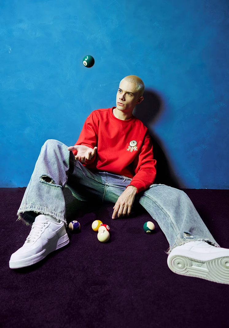 AFGK Angel Embroidery Printed Logo Sweatshirt