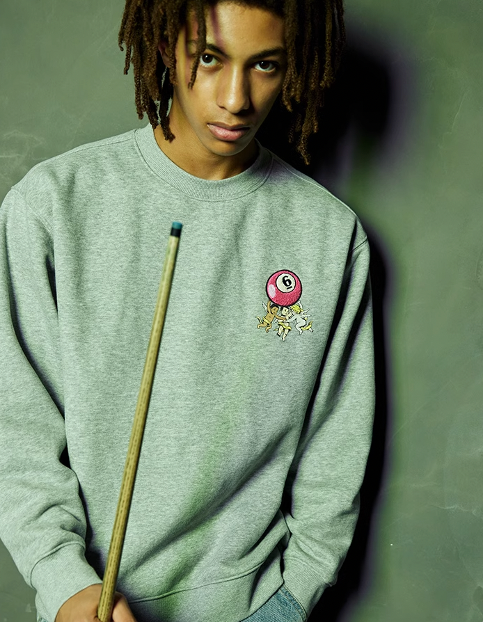 AFGK Angel Embroidery Printed Logo Sweatshirt