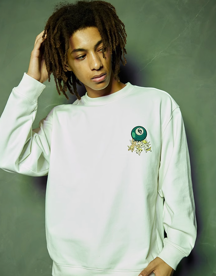 AFGK Angel Embroidery Printed Logo Sweatshirt