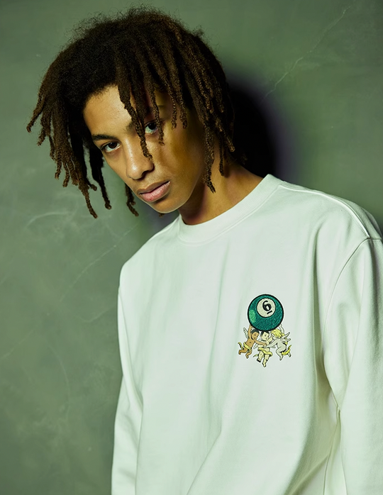 AFGK Angel Embroidery Printed Logo Sweatshirt