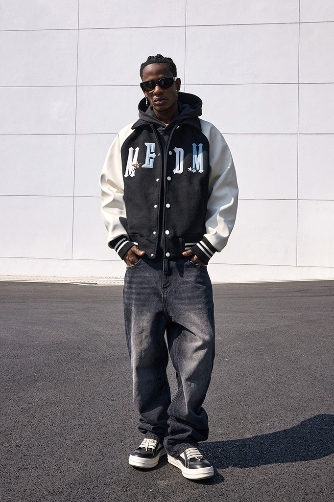 MEDM Stars Patchwork Varsity Jacket
