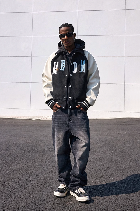 MEDM Stars Patchwork Varsity Jacket