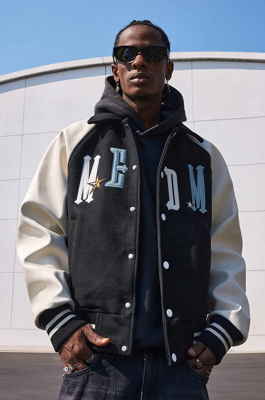 MEDM Stars Patchwork Varsity Jacket