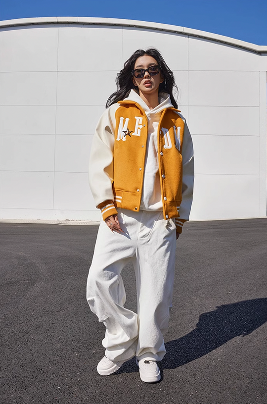 MEDM Stars Patchwork Varsity Jacket