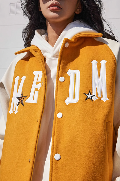 MEDM Stars Patchwork Varsity Jacket