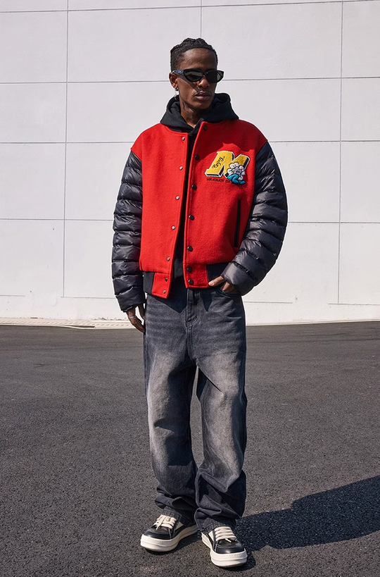 MEDM Small Flower Varsity Down Jacket