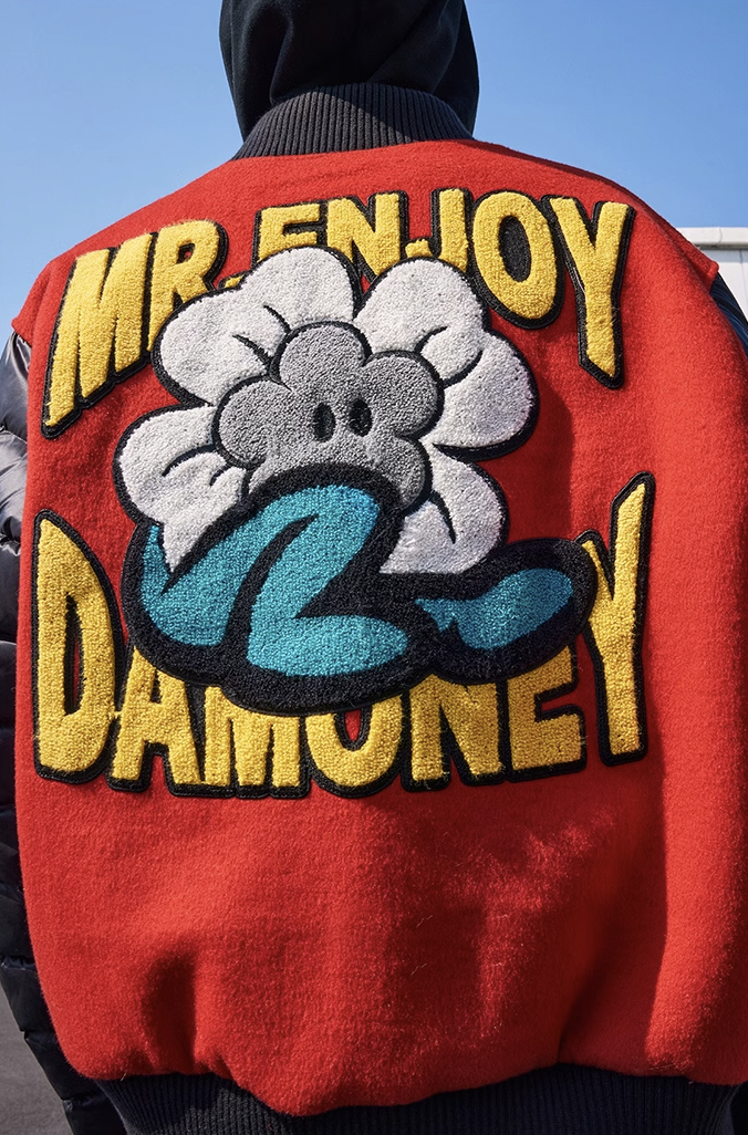 MEDM Small Flower Varsity Down Jacket