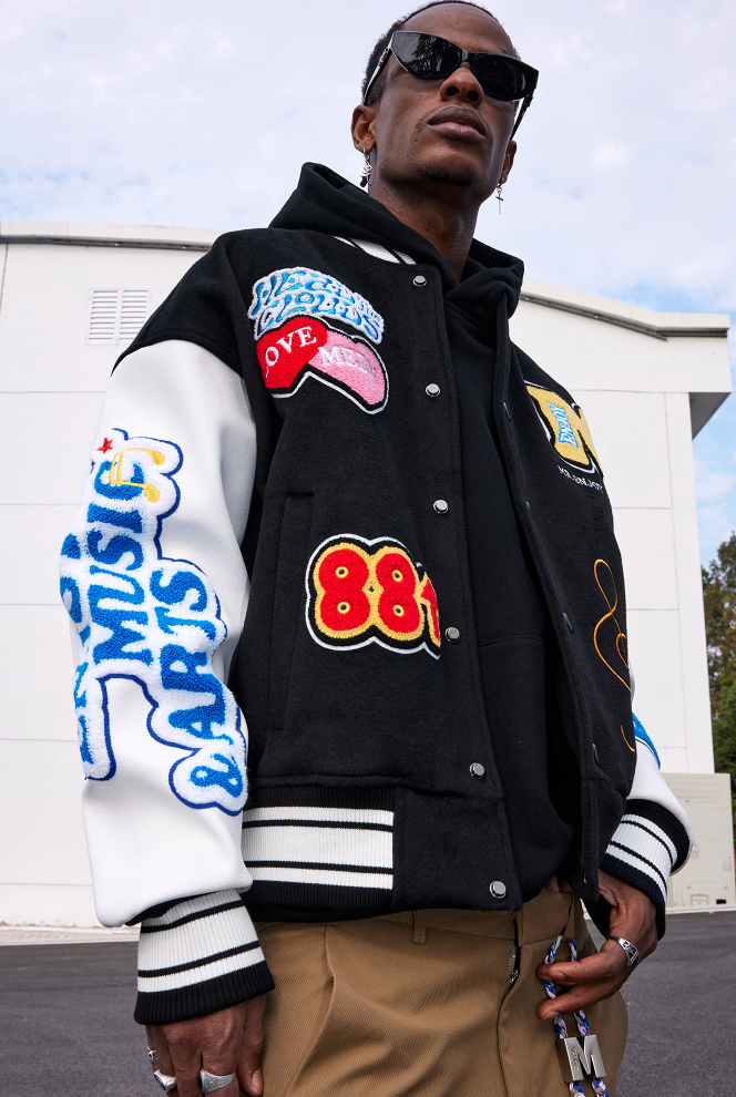 MEDM 88rising Patchwork Varsity Jacket
