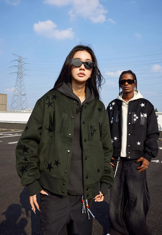 MEDM Logo Star Patchwork Varsity Jacket