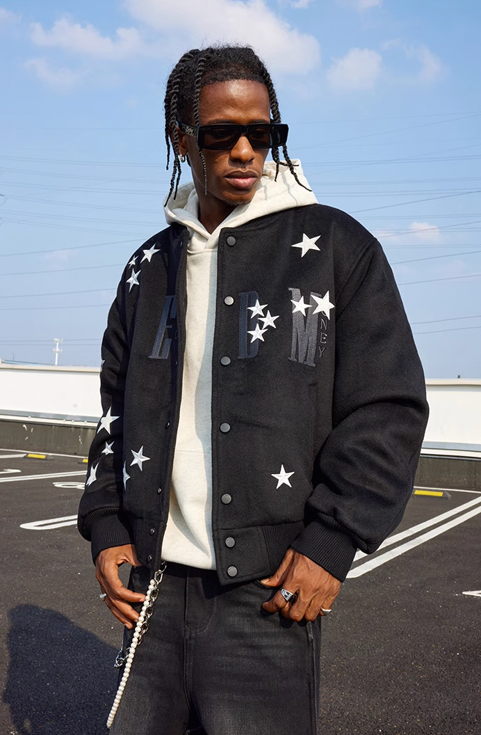 MEDM Logo Star Patchwork Varsity Jacket