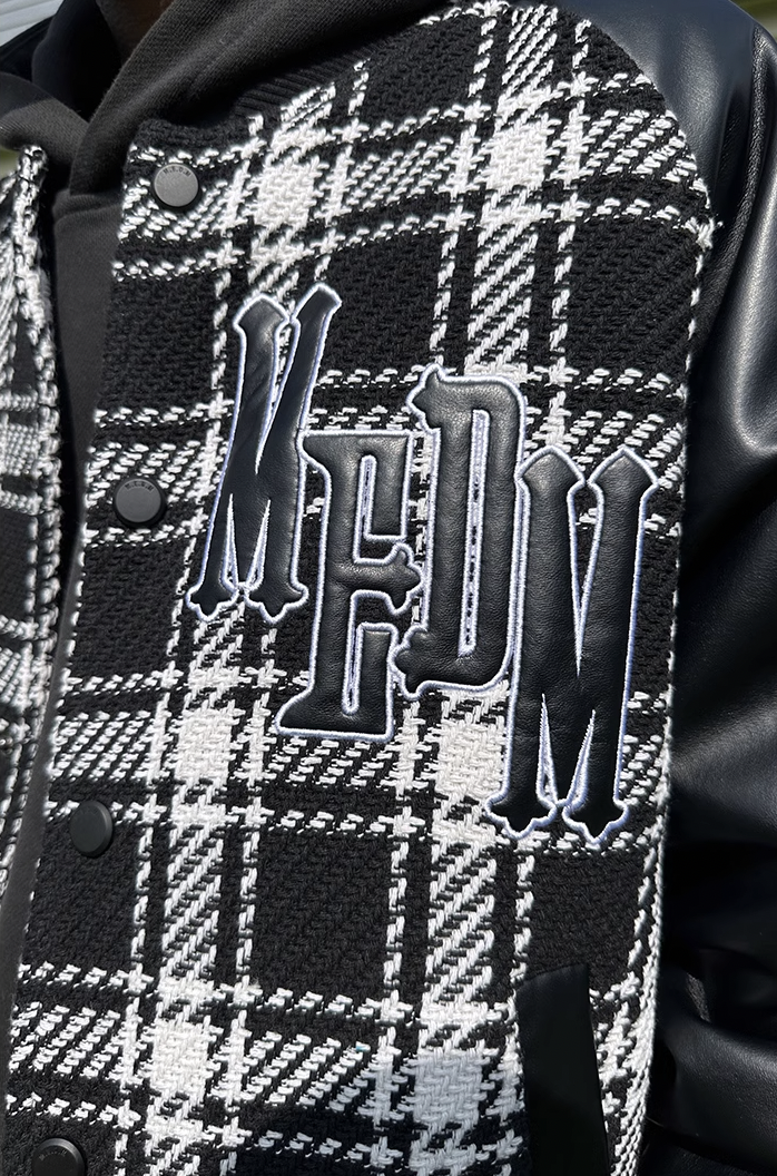 MEDM Logo Star Plaid Varsity Jacket