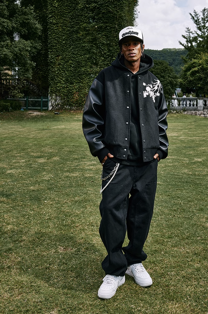 MEDM Daisy Embroidery Varsity Jacket