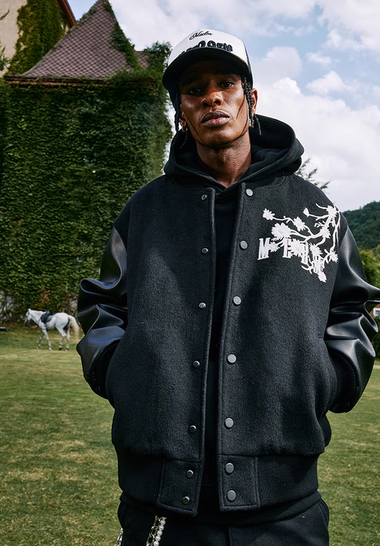 MEDM Daisy Embroidery Varsity Jacket