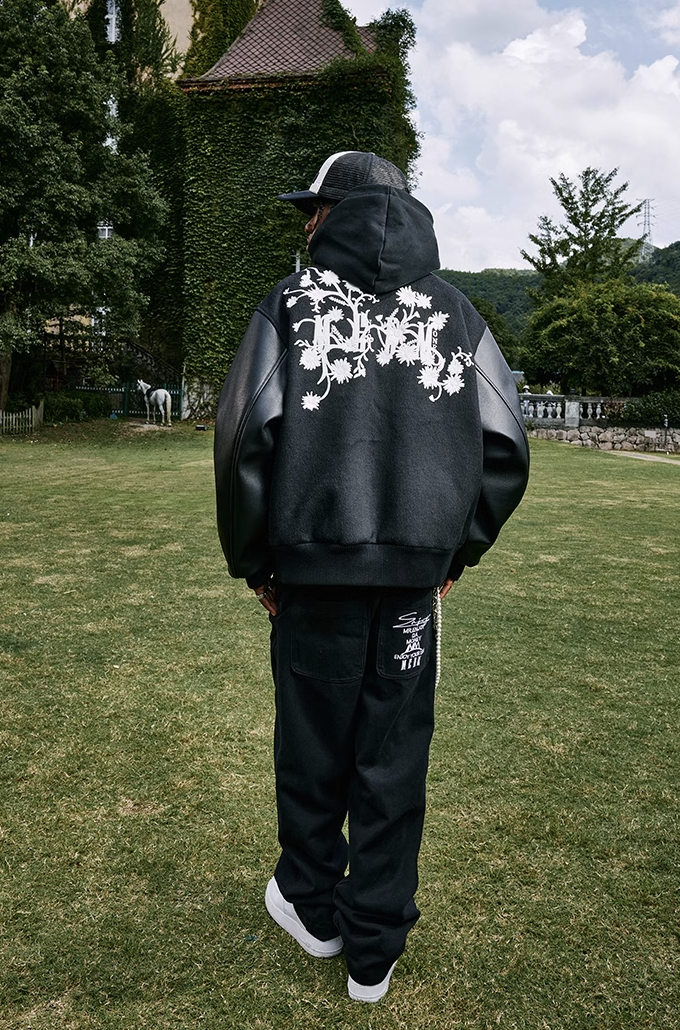 MEDM Daisy Embroidery Varsity Jacket