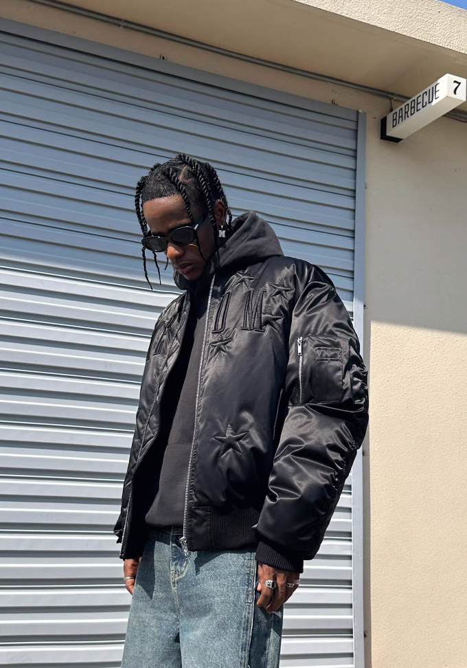 MEDM Stars Nylon Down Bomber Jacket MA1