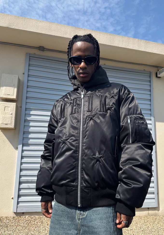 MEDM Stars Nylon Down Bomber Jacket MA1