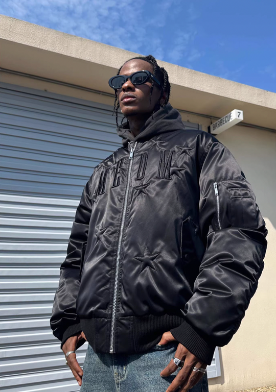 MEDM Stars Nylon Down Bomber Jacket MA1