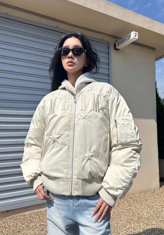 MEDM Stars Nylon Down Bomber Jacket MA1