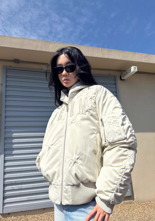 MEDM Stars Nylon Down Bomber Jacket MA1