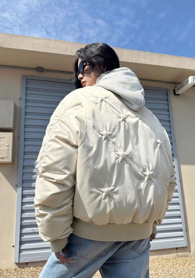 MEDM Stars Nylon Down Bomber Jacket MA1