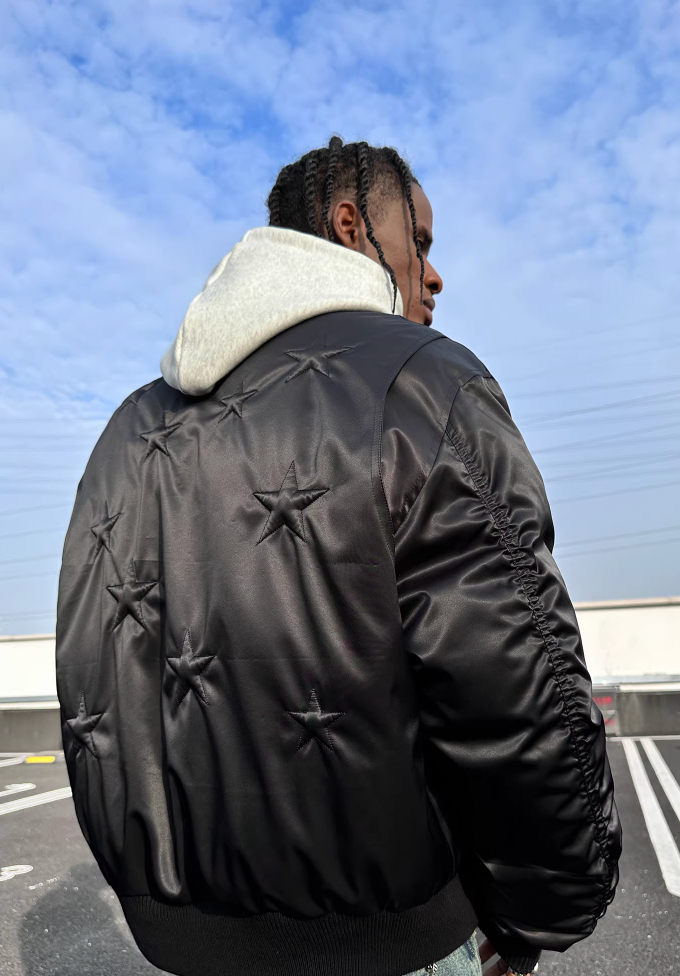 MEDM Stars Nylon Down Bomber Jacket MA1