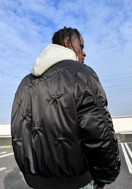 MEDM Stars Nylon Down Bomber Jacket MA1