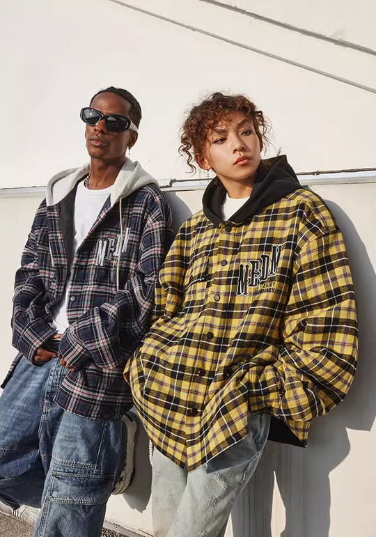 MEDM Plaid Hooded Jacket