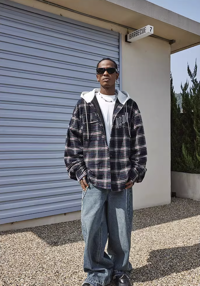 MEDM Plaid Hooded Jacket