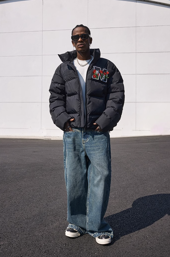 MEDM Floral Velcro Basic Down Jacket