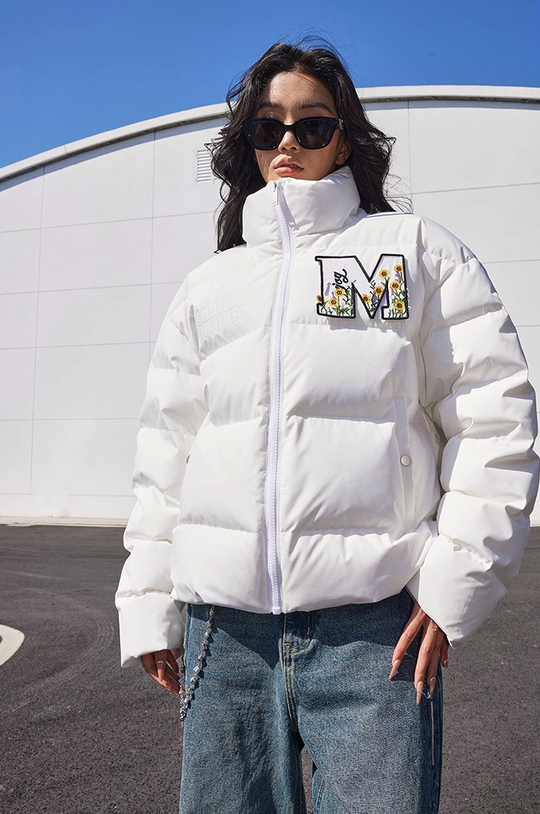 MEDM Floral Velcro Basic Down Jacket