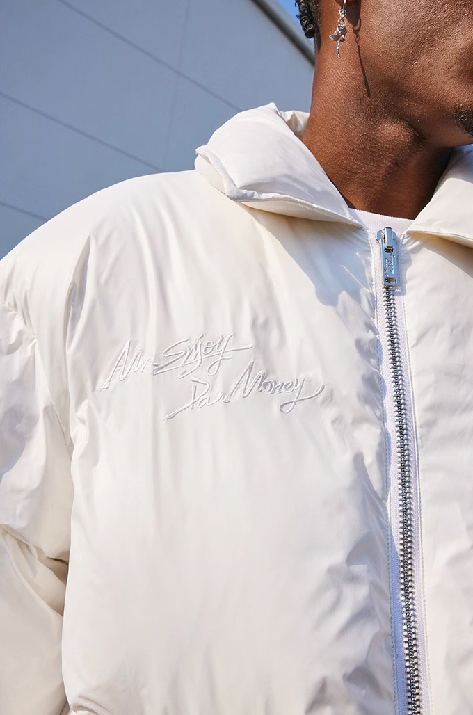 MEDM Multi Patchwork Leather Lapel Down Jacket