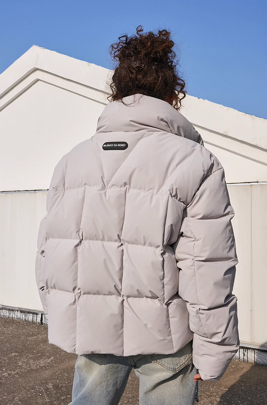 MEDM Standing Collar Embroidery Short Down Jacket