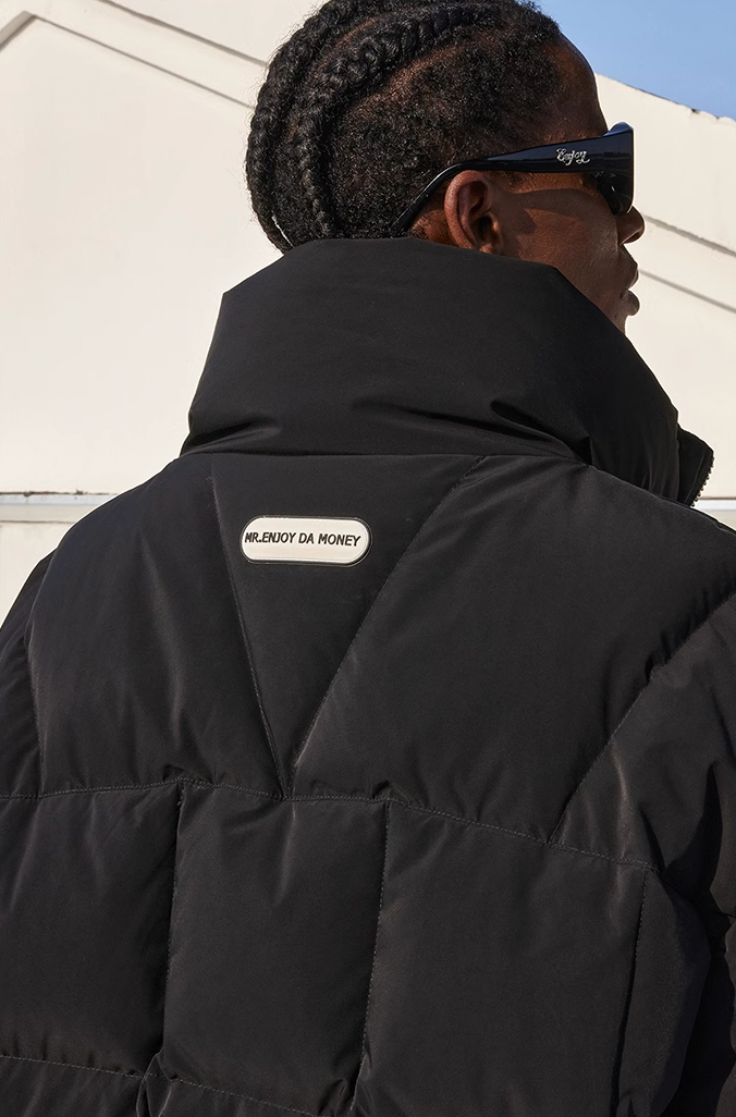 MEDM Standing Collar Embroidery Short Down Jacket