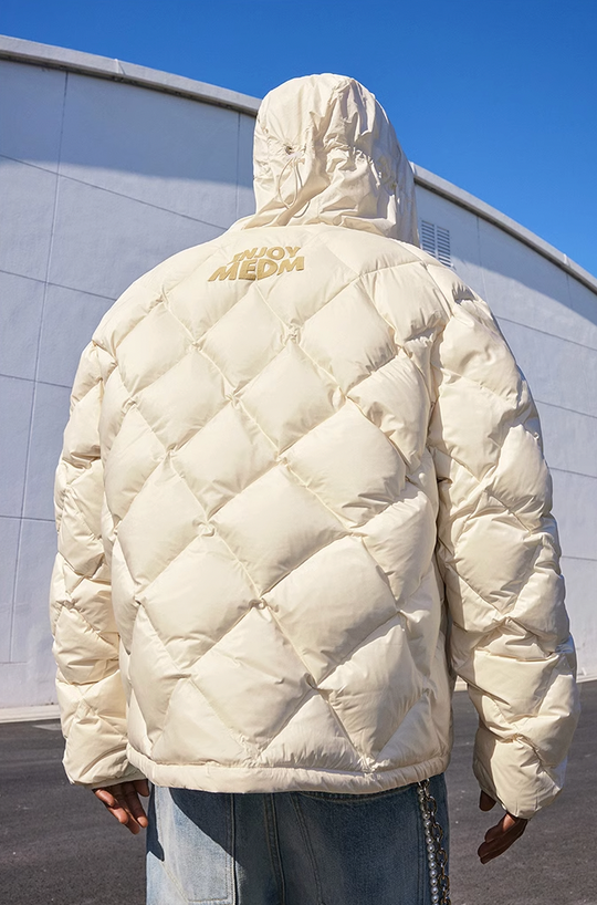 MEDM Patchwork Quilted Hooded Down Jacket