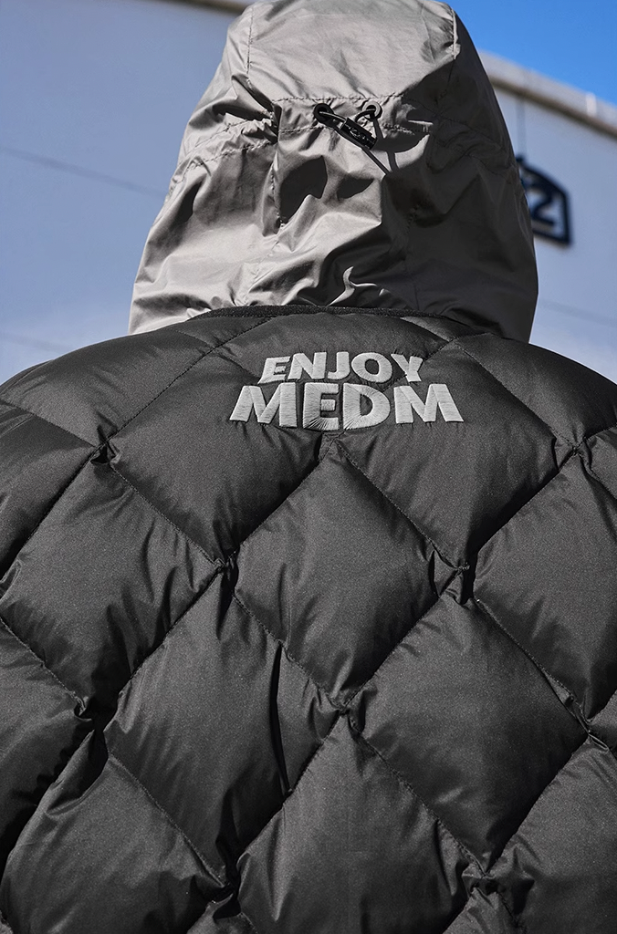 MEDM Patchwork Quilted Hooded Down Jacket
