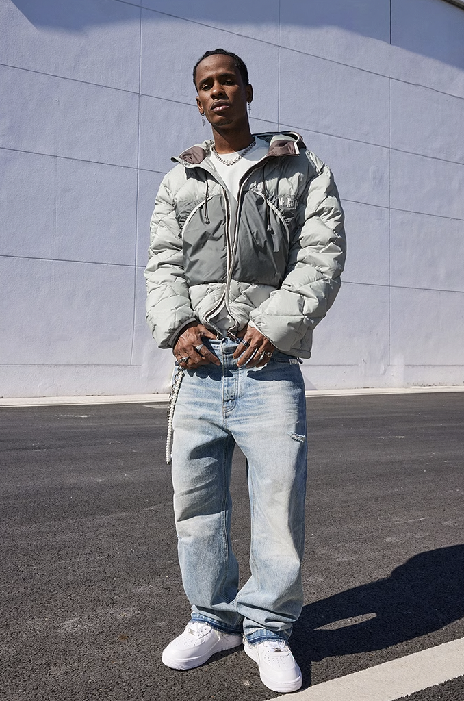 MEDM Patchwork Quilted Hooded Down Jacket