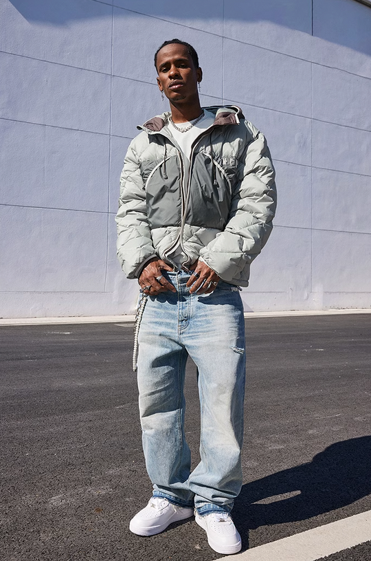 MEDM Patchwork Quilted Hooded Down Jacket