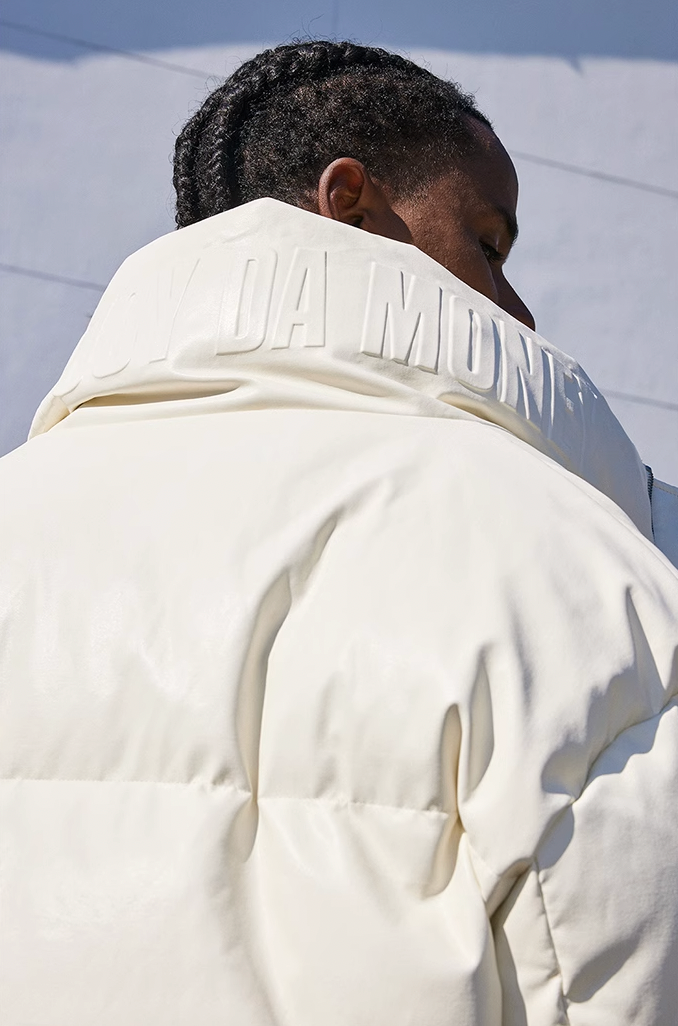 MEDM Embossed Leather Down Jacket