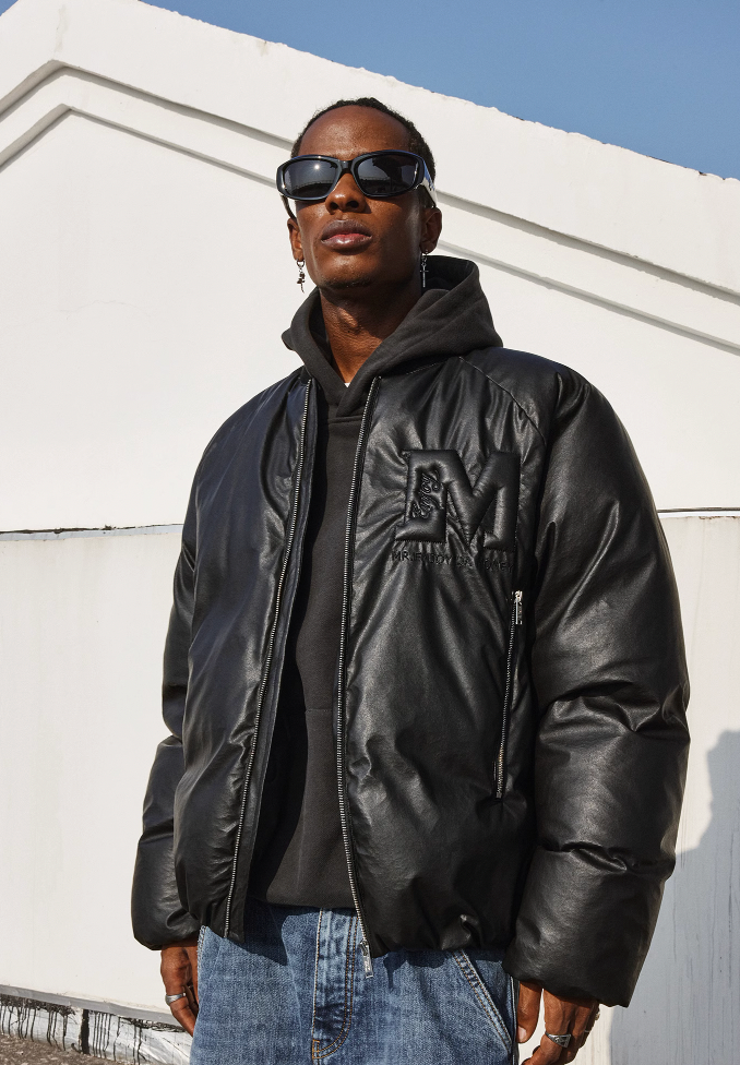 MEDM Embossed Leather Down Jacket MA1