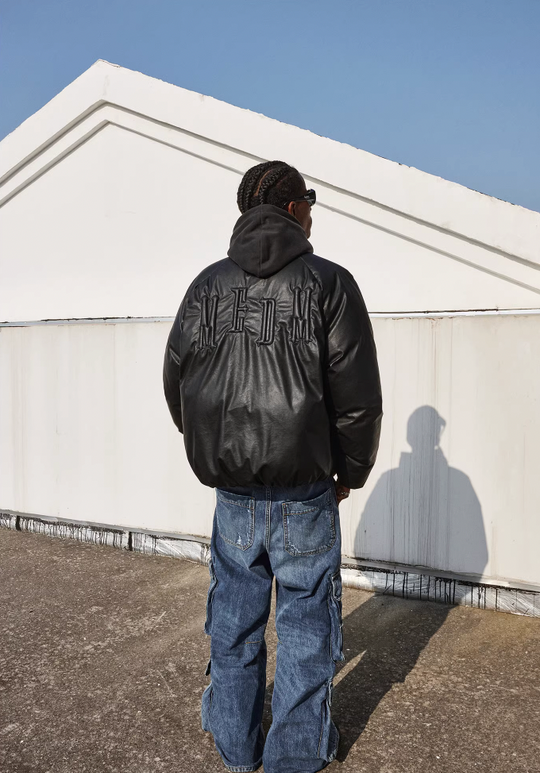 MEDM Embossed Leather Down Jacket MA1
