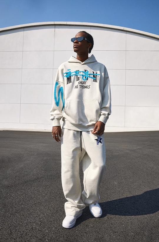 MEDM Logo Embroidered Print Hoodie