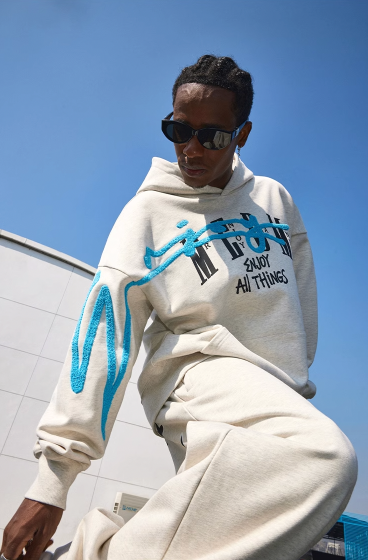 MEDM Logo Embroidered Print Hoodie