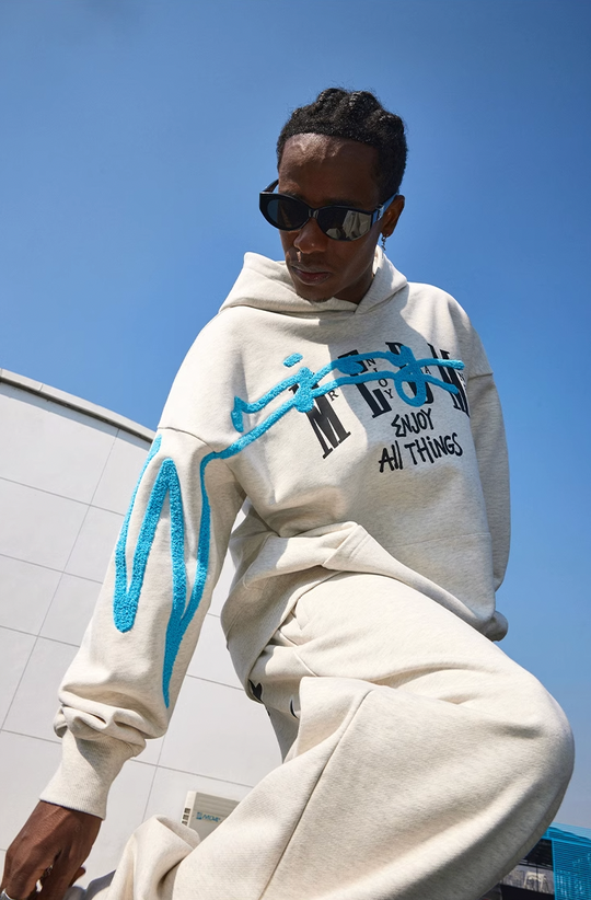 MEDM Logo Embroidered Print Hoodie