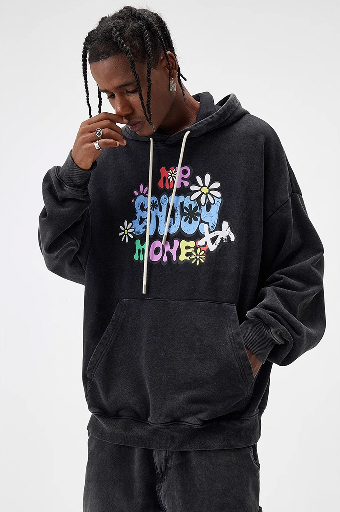 MEDM Old Cartoon Logo Flower Hoodie
